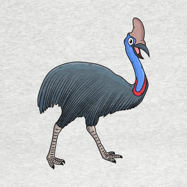 Happy cassowary bird cartoon illustration by Cartoons of fun